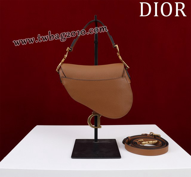 Dior专柜新款迪奥高仿原单长肩带大小号牛皮马鞍包手拎斜挎包 djfk1812